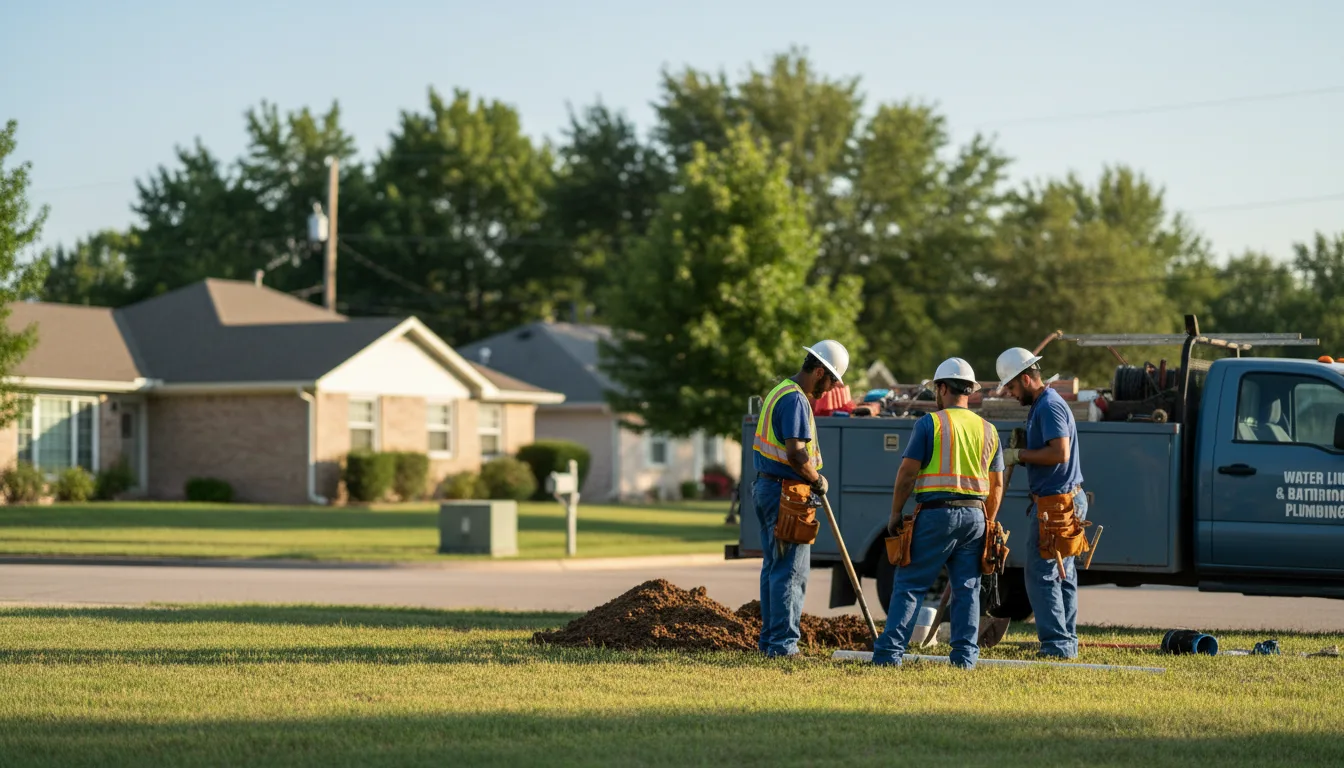 Residential water line and bathroom plumbing service in Burlington, MA